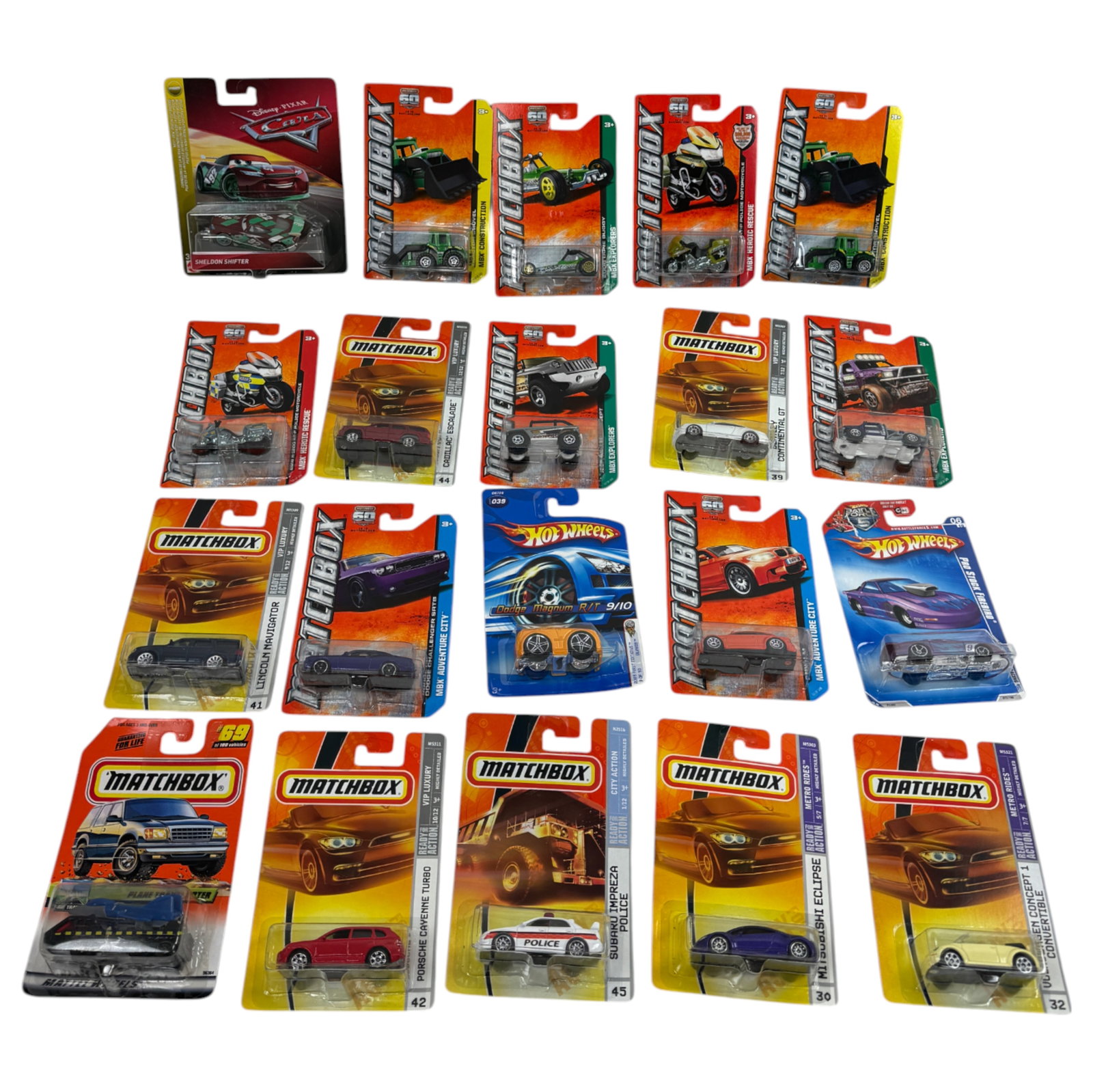 Hot Wheels and Matchbox & Muscle Machines MBX Metal Cars Lot: Comes With 20 pieces