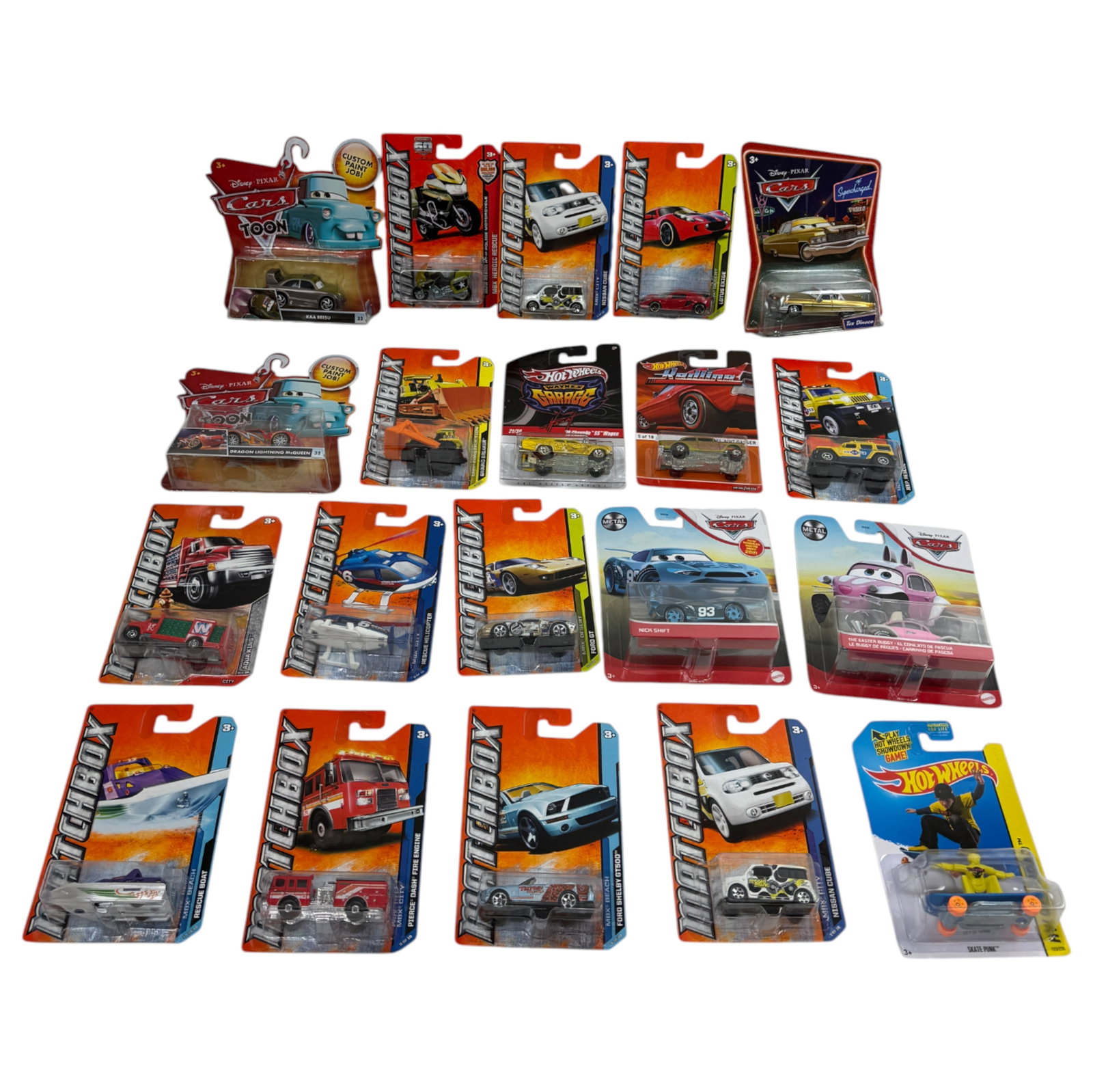 Hot Wheels and Matchbox & Muscle Machines MBX Metal Cars Lot: Comes With 20 pieces