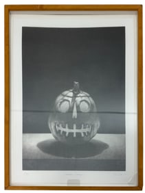 Lithograph Horror Pumpkin Jackolantern "Gobblin George" Signed Bottom Right by E. Geb