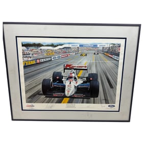 Vintage Car Racing Memorabilia "Back in Victory Lane" Lithograph Limited Edition 29-400 signed by