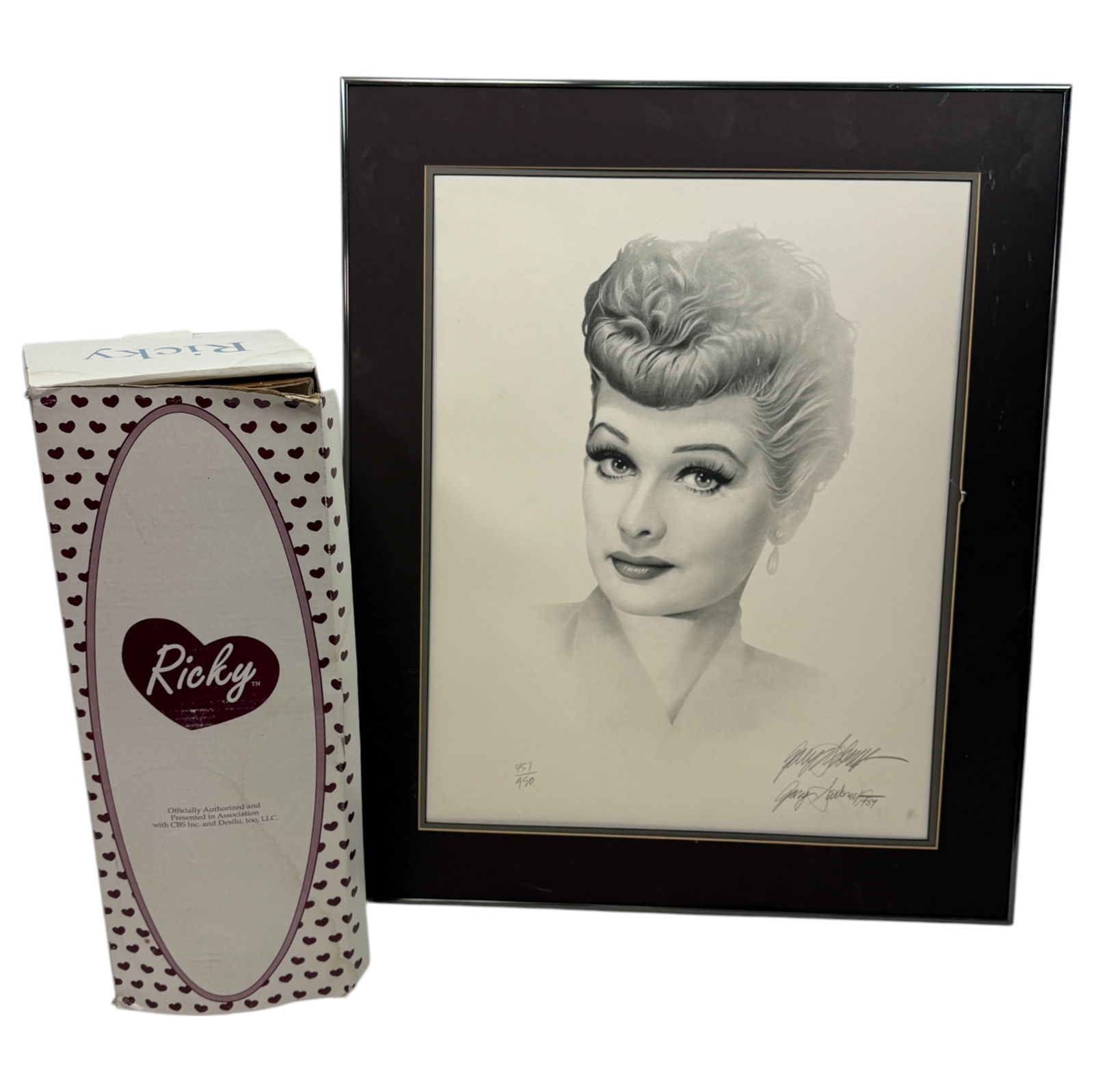 Gary Saderup Signed Paper and Penncil sketch of Lucille Ball, Ricky Ricardo Doll (1 of 7)