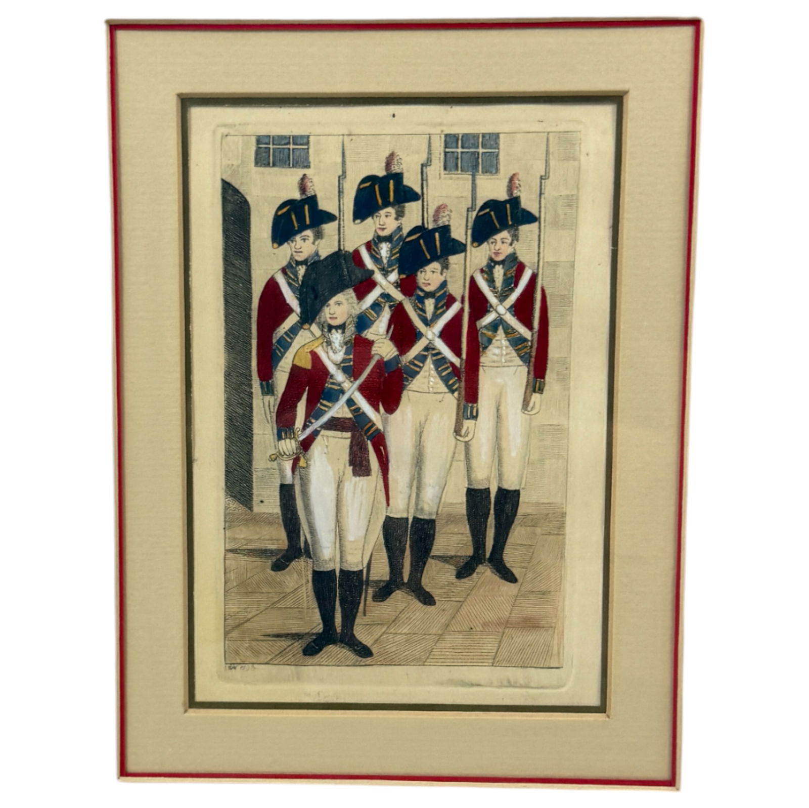 Engraving of Colonial soldiers from 1795 (1 of 4)