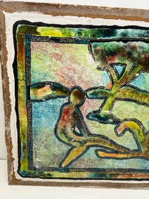 Clifford K Luge Vintage Contemperary modern Oil Painting, Signed and Dated on the Back