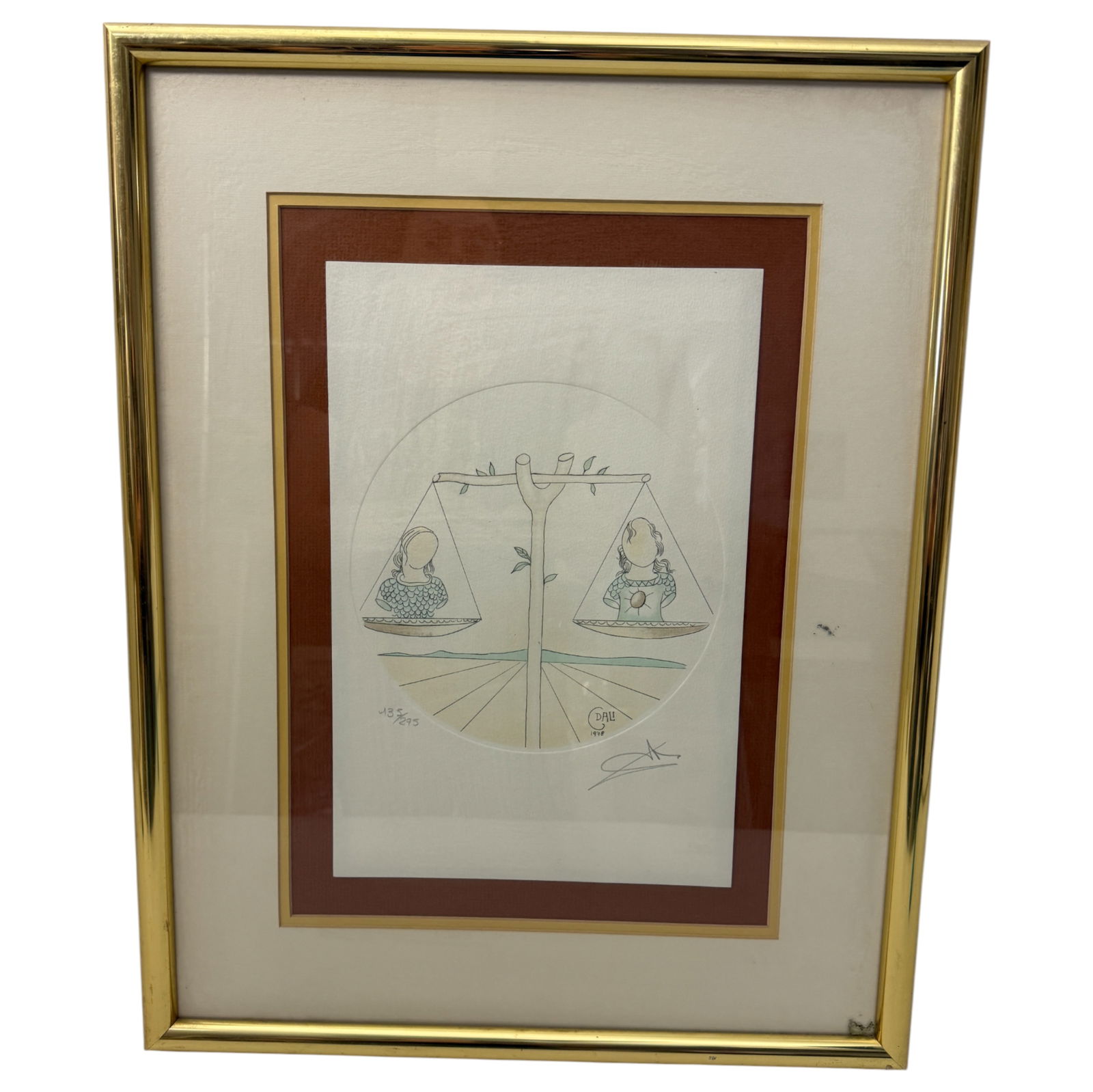 Vintage Salvador Dahli 1978/79 Libra Zodiac Hand Signed bottom right, Limited Edition 135/275 (1 of 3)