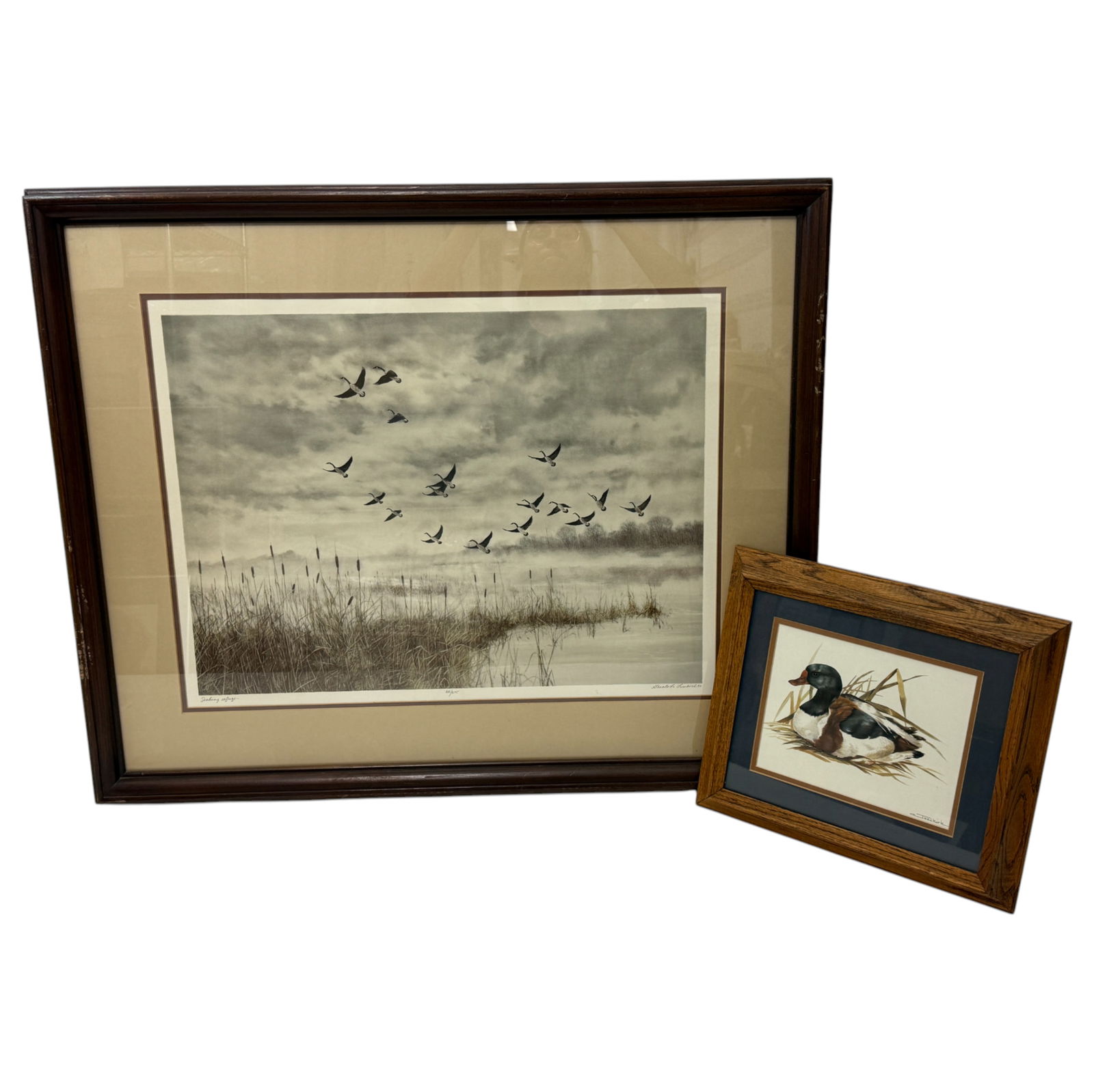 Vintage Lithograph Limited Edition 62/275 signed by Geraloh Lubeck and Joel Kirk Wildlifef Duck (1 of 3)