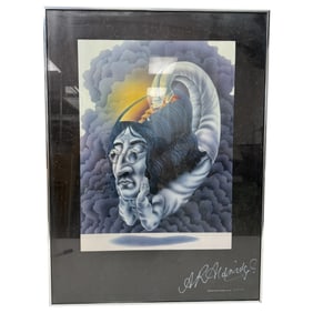 Vintage John Lennon Floating Head Limited Edition Lithograph Signed ALAN ALDRIDGE #227/1000