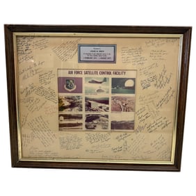 Vintage Dedicated Service to the Air Force Satellite Control Facility Plaque presented to Louise M.