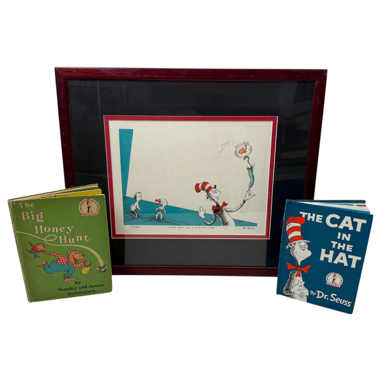 Vintage Dr.Suess Limited Edition Lithiograph 322/2500 Up-Up-Up With A Fish, pllus 2 Books(The Big (1 of 9)