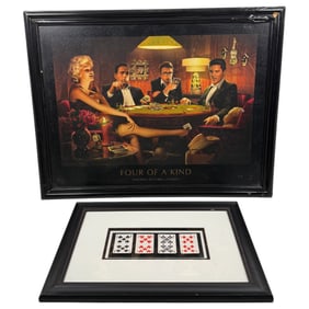 Four of a Kind Glocee of a painting by Chris Cosni and four of a kind 10s from 1910