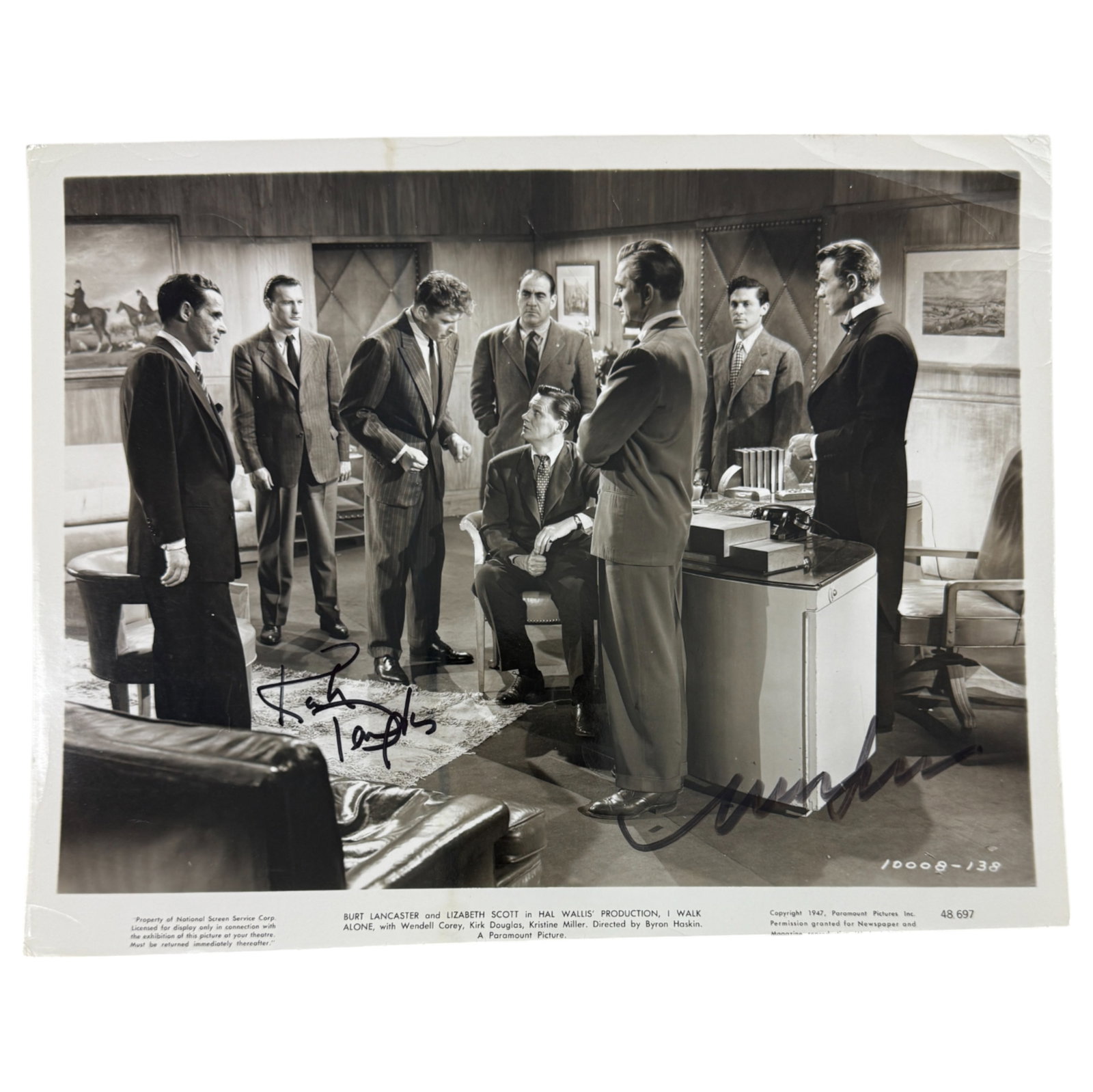 Vintage Hollywood Stars Signed 8x10 Photo of Kirk Douglas and Mark Lawrence: Vintage Hollywood Stars Signed 8x10 Photo of Kirk Douglas and Mark Lawrence