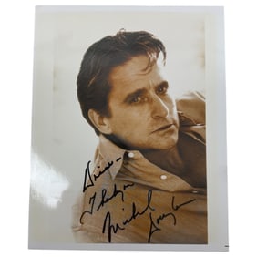 Vintage Hollywood Stars Signed 8x10 Photo of Michael Douglas
