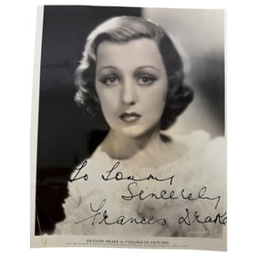 Vintage Hollywood Stars Signed 8x10 Photo of Francis Drake