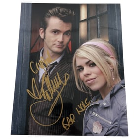Vintage Hollywood Stars Signed 8x10 Photo of Billie Piper and David Tennant