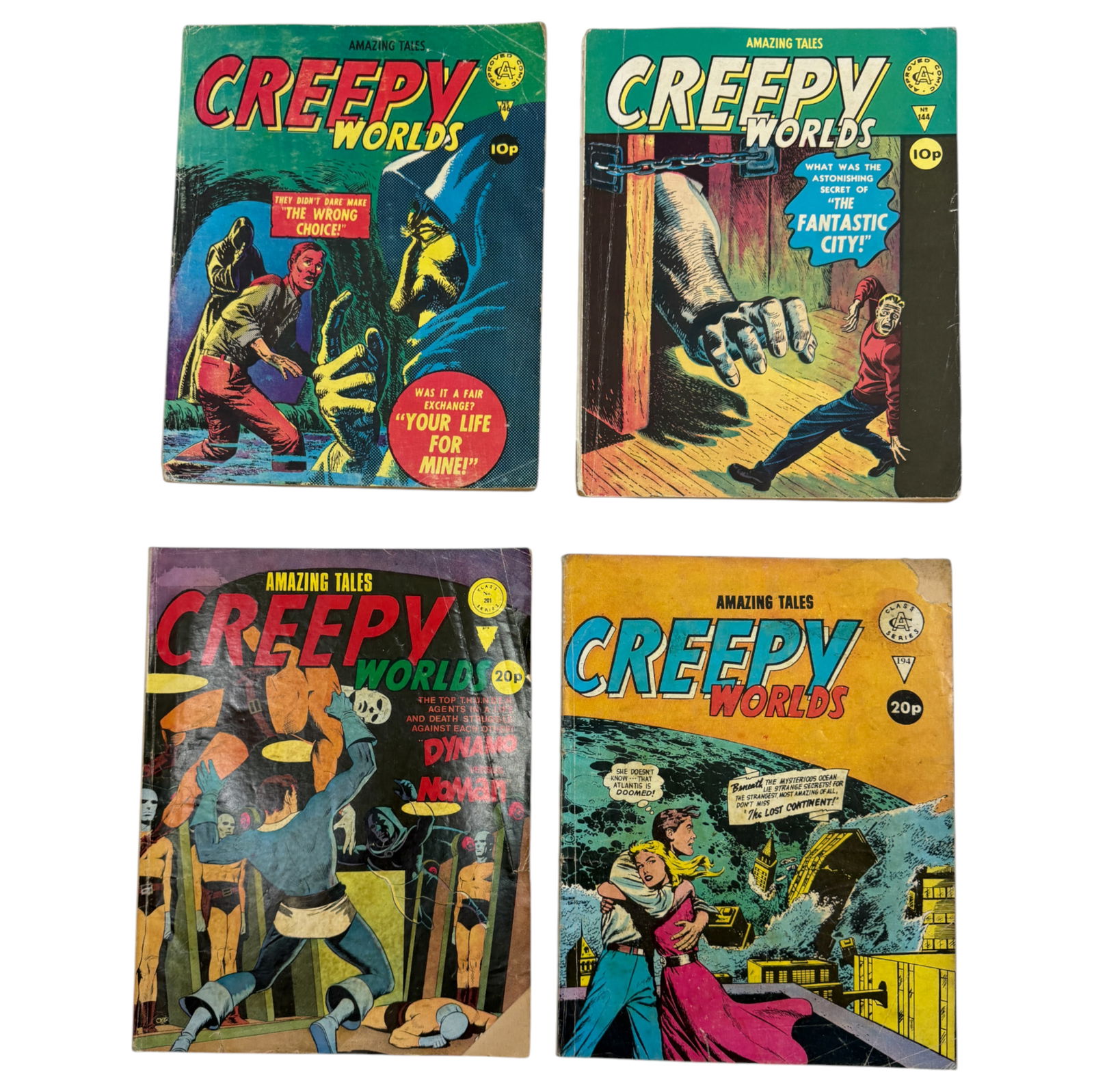 Vintage Sci-Fi Horror Amazing Tales Creepy Worlds UK Version Comic Book Lot (1 of 6)