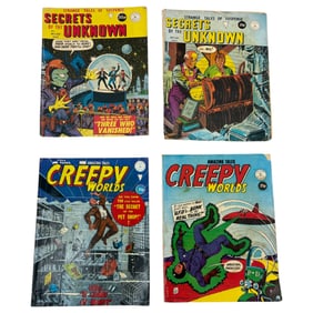 Vintage Sci-fi Horror Creepy Worlds and Secrets of the Unknown UK Version Comic Book Lot