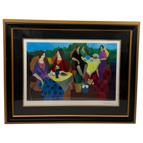 Itzchak Tarkay "Morning Social" signed color seriolithograph, signature in print