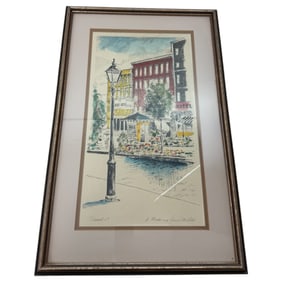 Claude A. Simard Marche Aux Fleurs MTL stetch and water color on paper