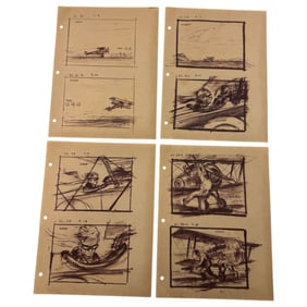 Vintage Movie Illustrated Story board Hand Drawing Lot