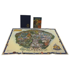 Vintage Origional 2005 Disneyland 50th Anniversary 27x38 inch Wall Map Poster Souvenir