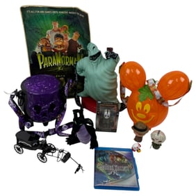 Vintage Disney Spooky Horror Toy Lot Includes Signed By Chris Butler and Sam Fell Movie Lobby Card