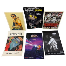 Vintage Movie And TV Show Lobby Card Lot Includes A Signed Jobarr The Crow Movie Poster Limited