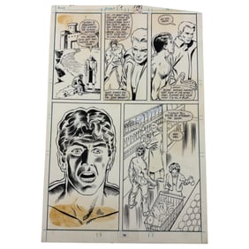 Vintage Black and White Story-Board Comic Art For Justice New Universe Comic