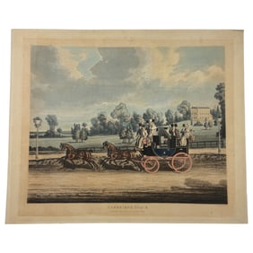 Vintage Lithograph of The Cambridge Coach Published By T. Helme