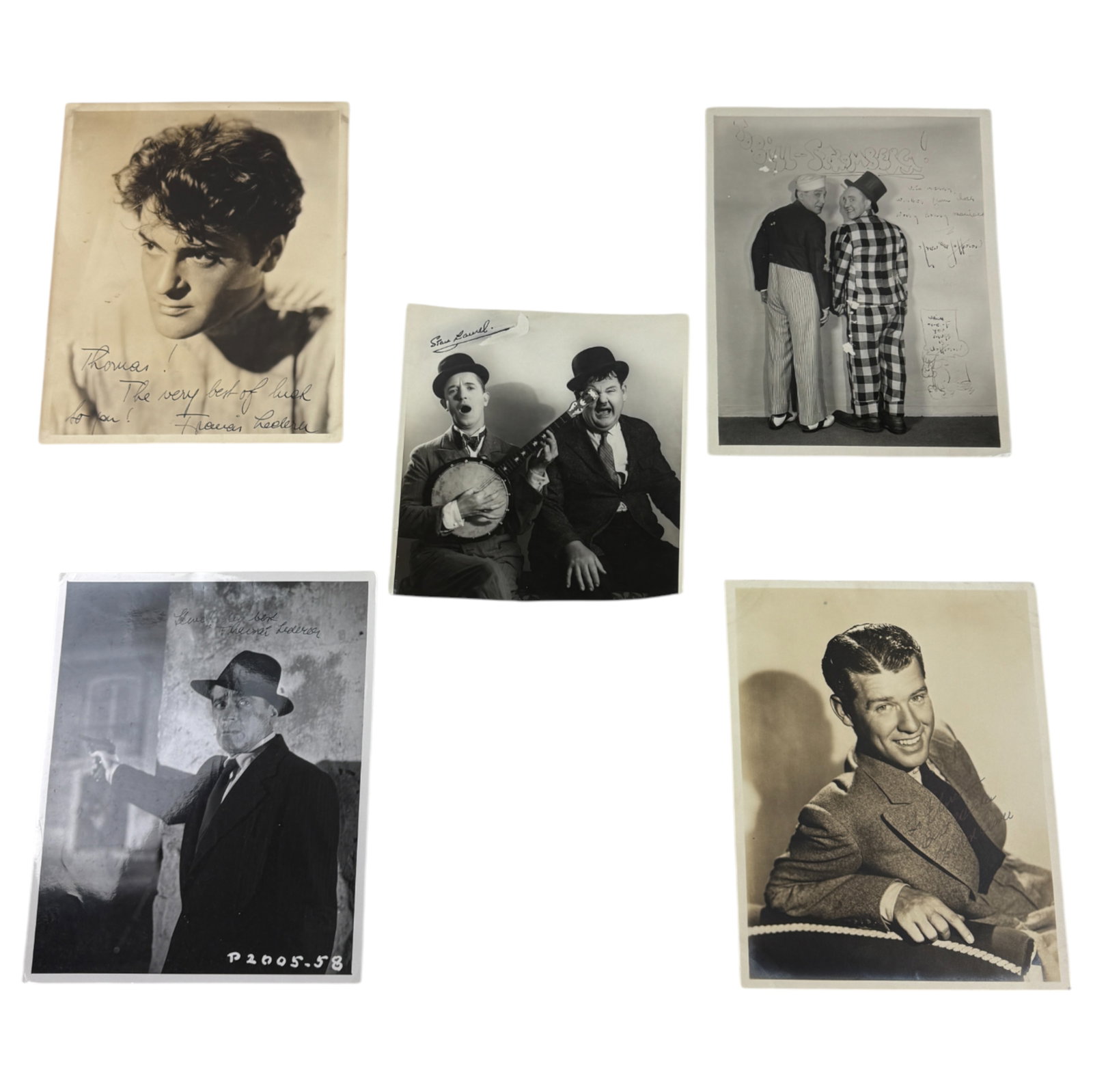 Vintage Hollywood Actors Signed 8"x10" Black and White Photo Lot: Vintage Signed 8"x10" Black and White Photo Lot, Signed by Francis Lederer, Gordon Oliver, Olsen aand Johnson