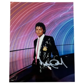Signed King of Pop Hollywood Celebrity Michael Jackson Color Photo