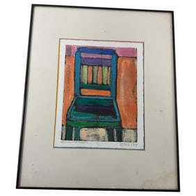 Vintage Maria Mayr 1/1 Painted Lithograph Still Waiting For Godot Signed On The Bottom Right