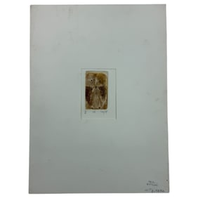 Limited Edition Vintage Owl Etching 13/50 signed with Pencil by Mary Dilt