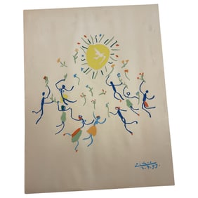 Vintage Pablo Picasso La Ronde De La Jeunesse Lithograph 20x26.5inches