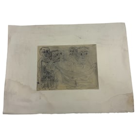 Vintage Pablo Picasso Etching of Man in Armchair Daydreaming About Love