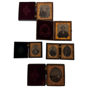 Antique Victorian Ambryotype Photos With Their Origional Frame and Backing Lot of 5