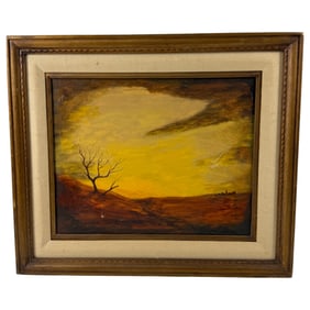 Mark Meisenholder - Oil on Canvas "The Village" Painting in Frame