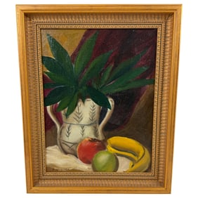 E. Gelmore Signed Oil on Canvas Still Life Painting