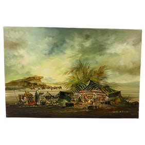 Seung Bae Kim - Original Signed Oil on Canvas Painting Dated 1983