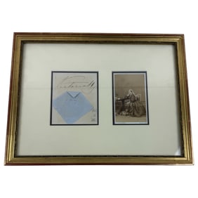 Queen Victoria Early Signature with Blue Royal Seal & Original Hills & Saunders Photograph