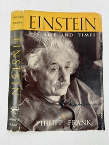 Albert Einstein Hand Signed Book Cover His Life And Times. Frank, Philipp