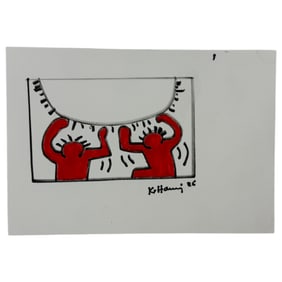 Keith Haring Hand Drawing on Paper