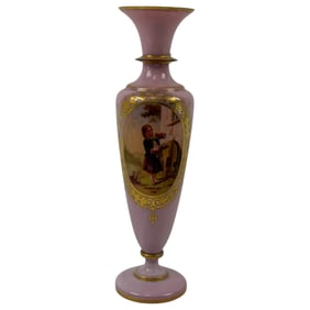 PINK Opline BACCARAT Glass Vase 13.5"