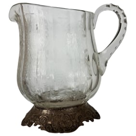 Antique Crystal Pitcher Art Nouveau German
