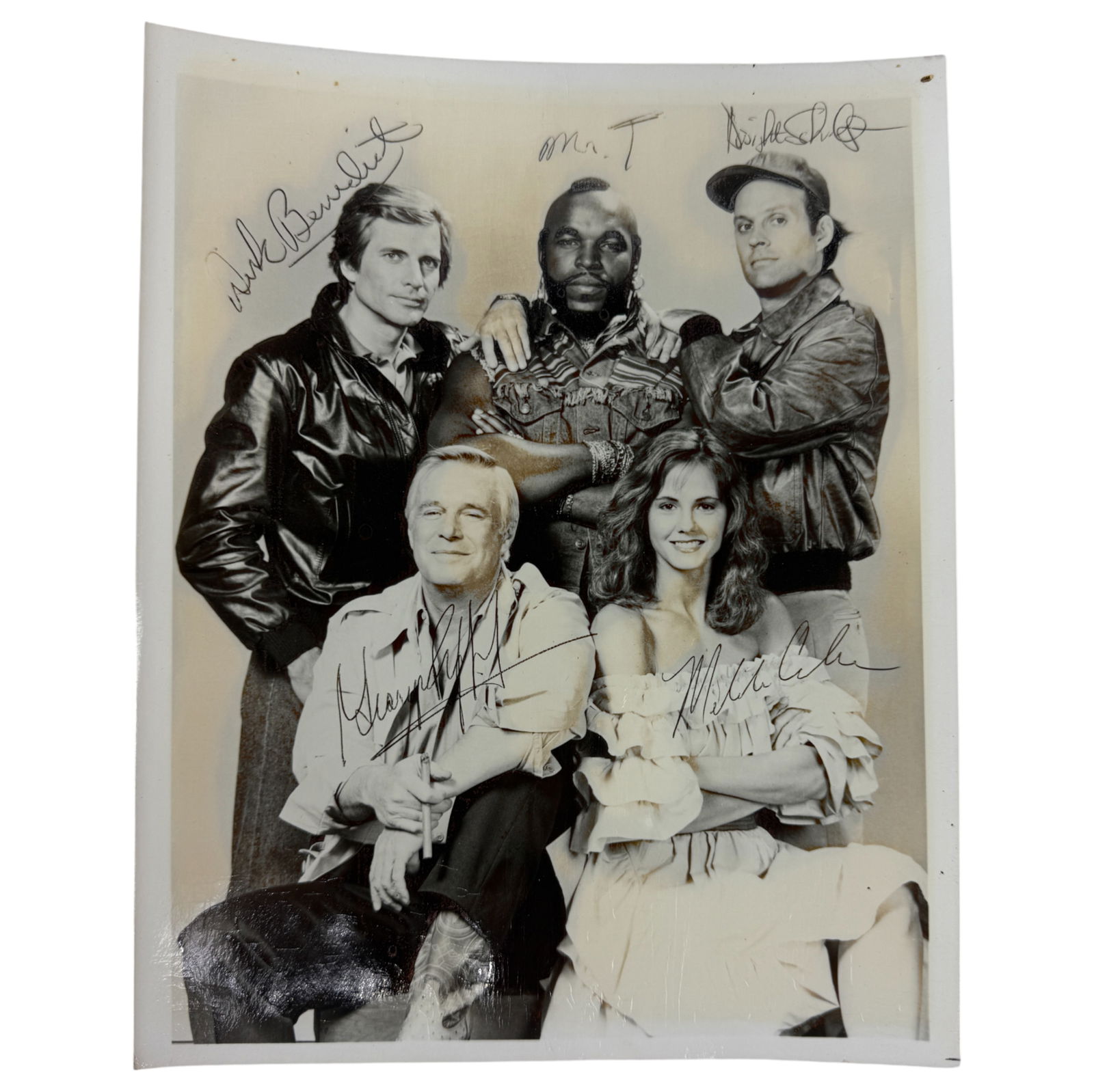 Vintage Black and White Movie Photos - Signed Celebrity Actors & Actresses A Team Cast- 8" x 10" (1 of 4)