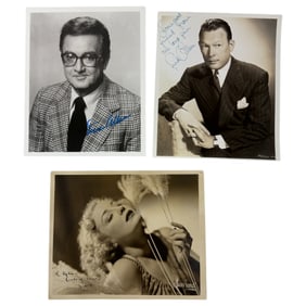 Vintage Black and White Movie Photos - Signed Celebrity Actors & Actresses - Lot 8" x 10"