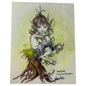 Vintage Original Hand Drawing by Judy Truchan — Mikey's Buddy — Signed & Stamped — Disney