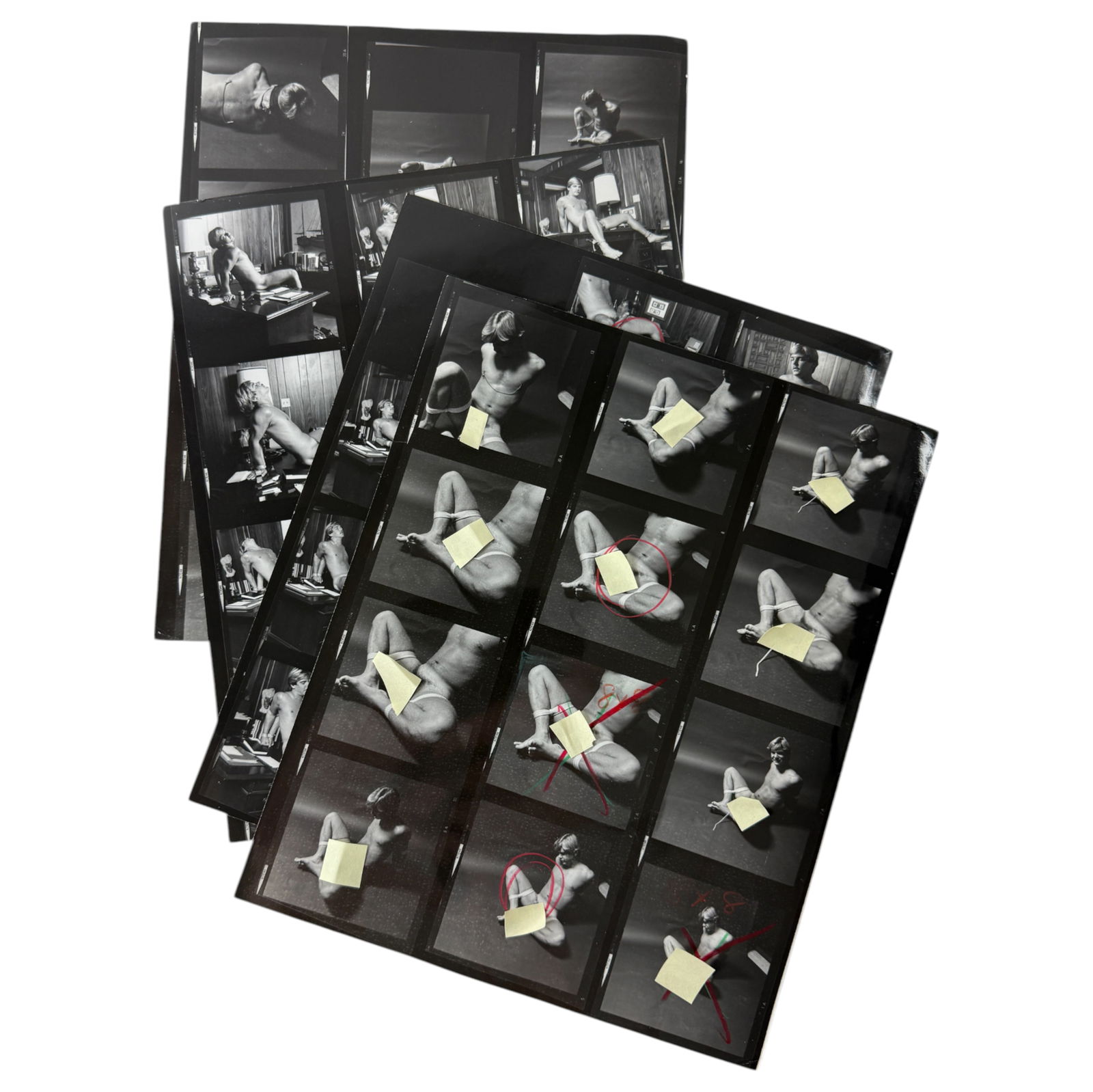 Vintage Adult Gay Male Interest Movie Sceen Shoot Film Production Contact Sheet Photo Mike Strapp (1 of 2)