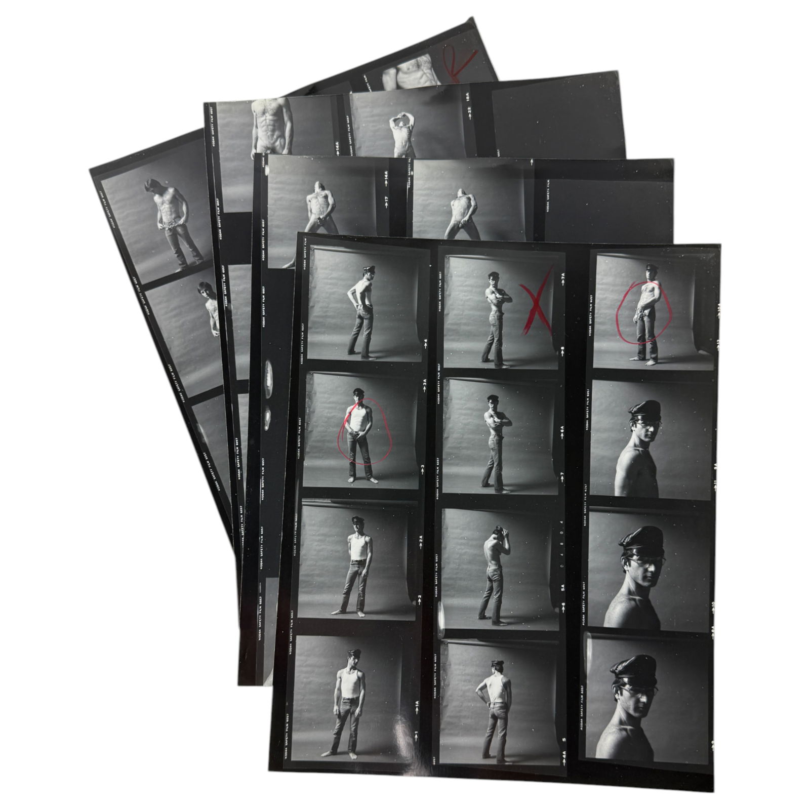 Vintage Adult Gay Male Interest Movie Sceen Shoot Film Production Contact Sheet Photo  Lot (1 of 2)