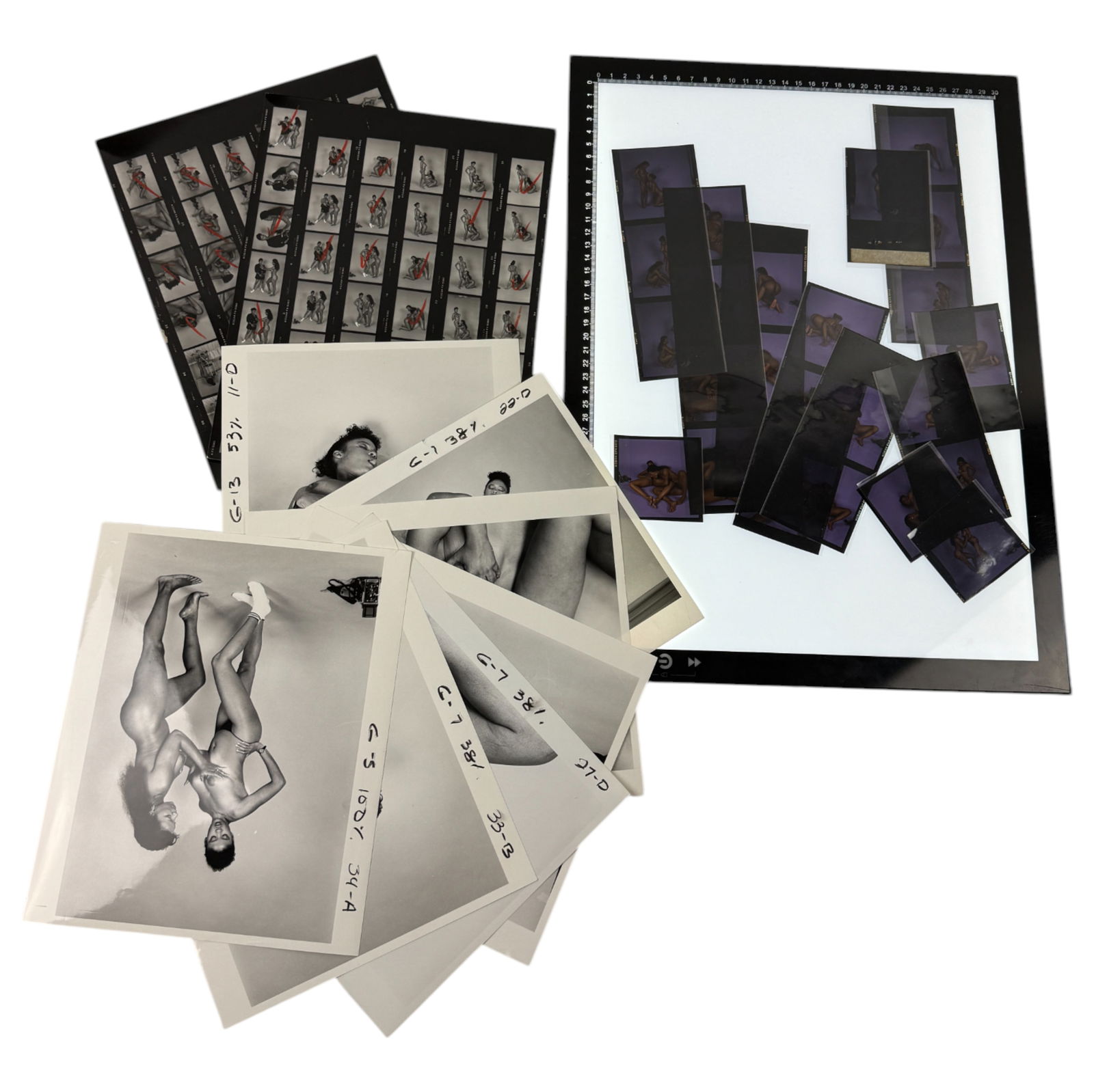 Vintage Black and White Photos Nudes with Negatives Contact Sheet lot (1 of 2)
