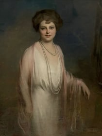 ARTHUR HALMI LARGE PORTRAIT PAINTING SIGNED AND DATED 1922 NY