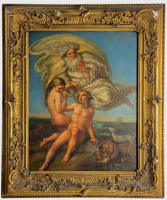 Giulio Pippi, called Giulio Romano - "The Creation of Eve" Oil on Panel